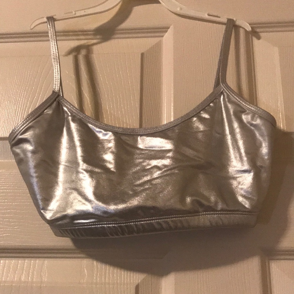 Silver Metallic Camisole Bra Top